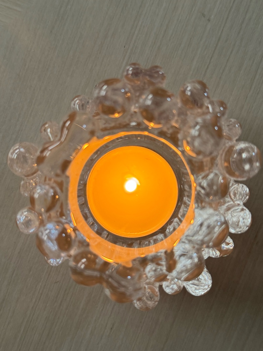 Kosta Sweden Crystal Votive Candle Holder Art Glass Textured Clear